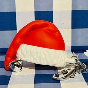 ❣️BATH AND BODY❣️SANTA CHRISTMAS HAT WITH BELL Pocket-Bac Holder/Key Cha…